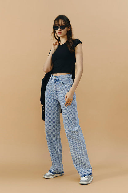 Coney Island Whitefish Tweed Wide Jeans HJ007 [FINAL SALE] Hey Joanie