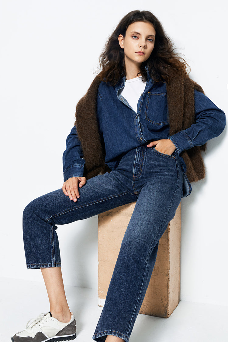 Chelsea High Rise Straight Crop Jeans HJ005 Hey Joanie