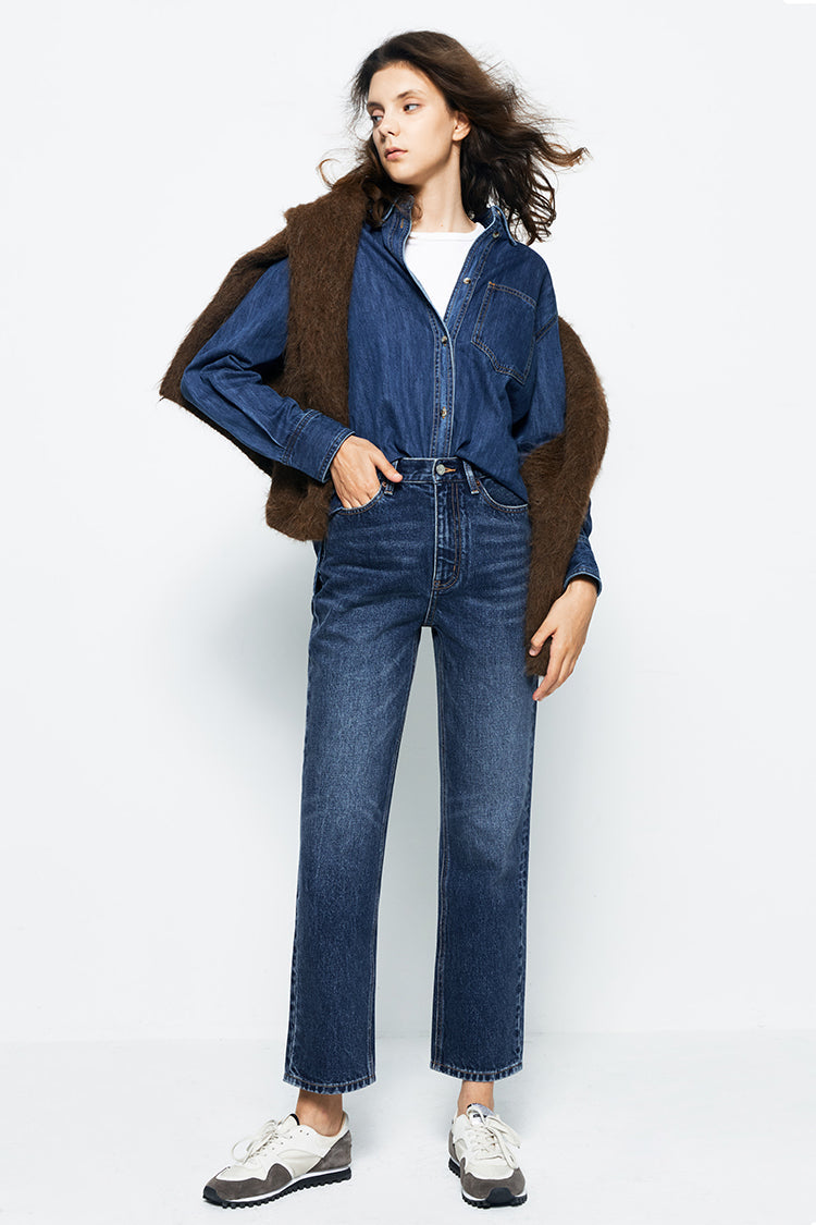 Chelsea High Rise Straight Crop Jeans HJ005 Hey Joanie