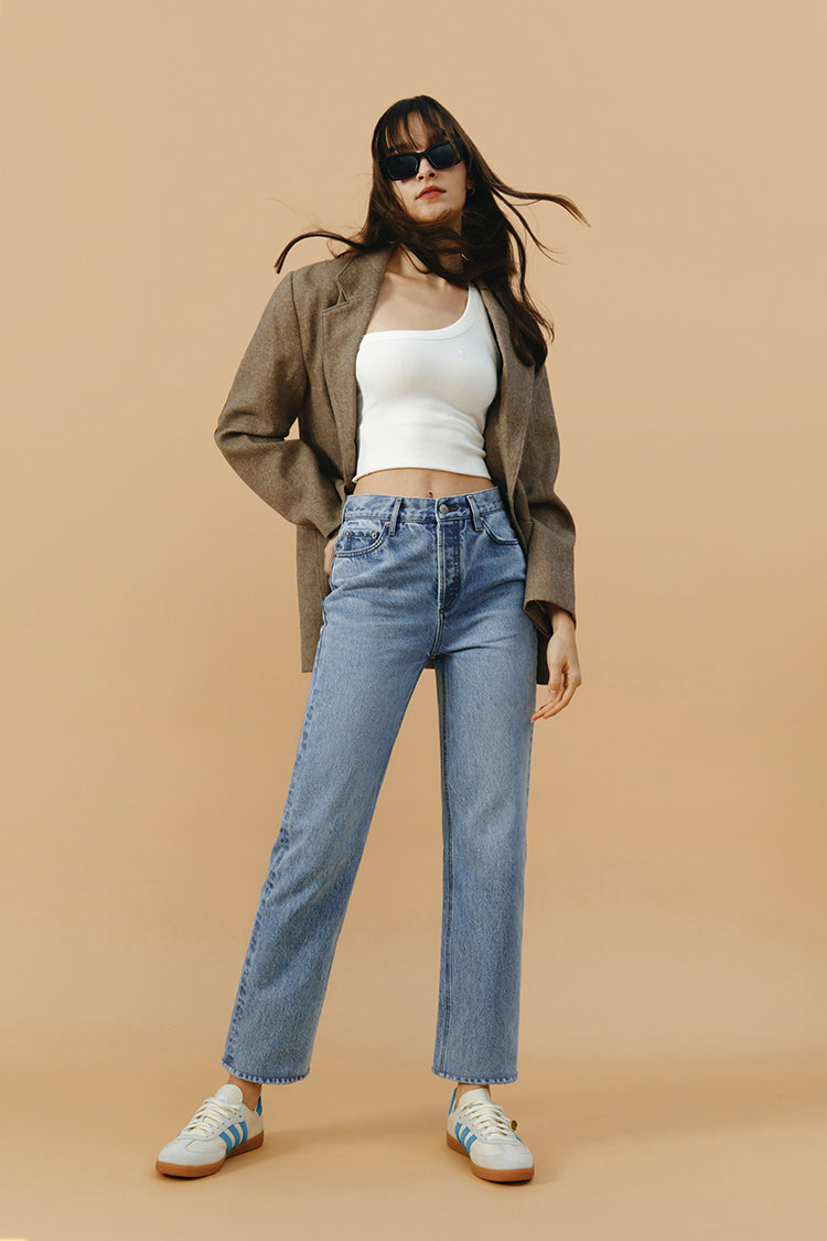 Manhattan High Rise Straight Ankle Jeans HJ160 Hey Joanie