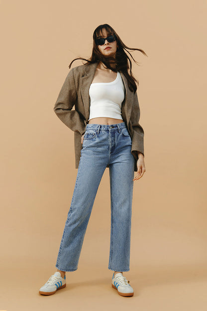 Manhattan High Rise Straight Ankle Jeans HJ160 Hey Joanie