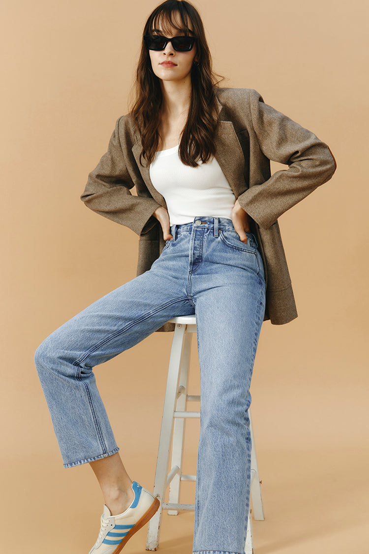 Manhattan High Rise Straight Ankle Jeans HJ160 Hey Joanie