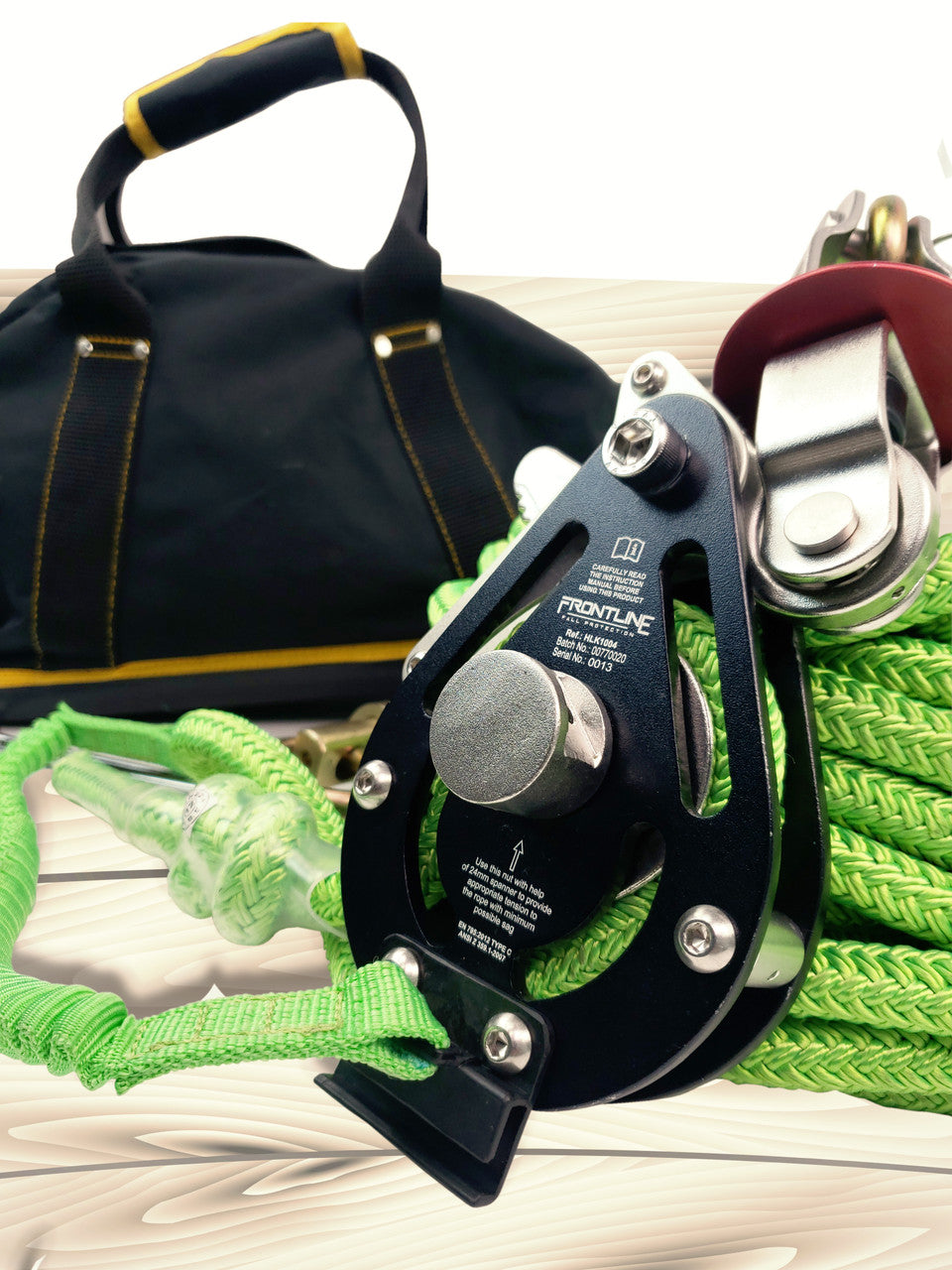 Frontline HLK1004 4-person 100' Adjustable Horizontal Lifeline System with 6' Anchor Straps VM Hardware