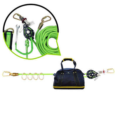 Frontline HLK1004 4-person 100' Adjustable Horizontal Lifeline System with 6' Anchor Straps VM Hardware