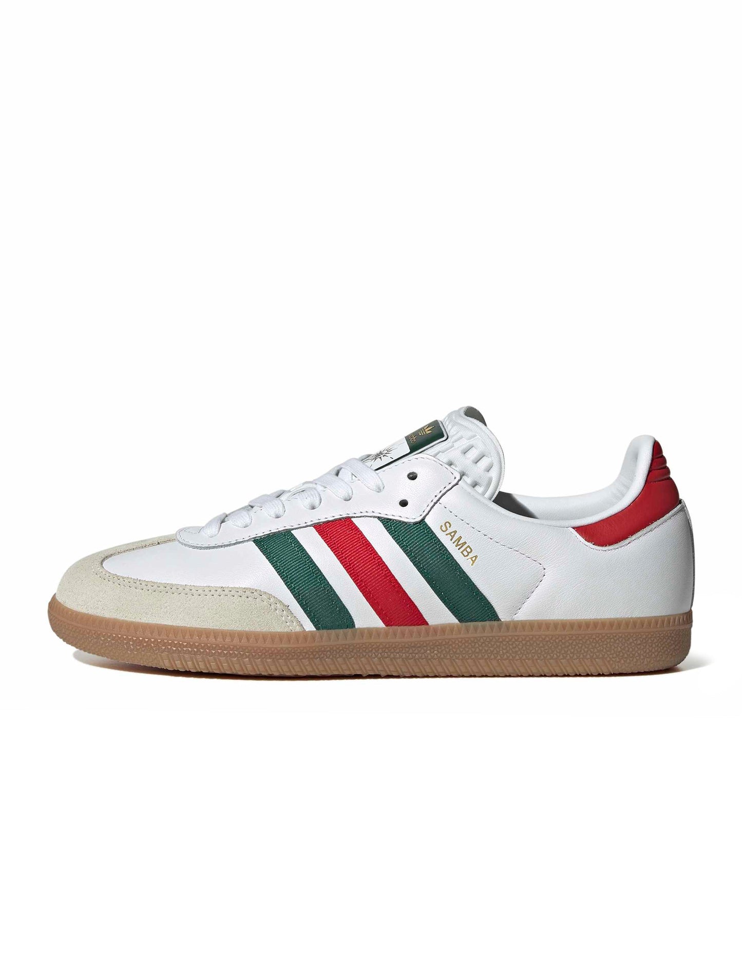 Adidas Mens Samba OG - White/Scarlet/Dark Green Denim Exchange