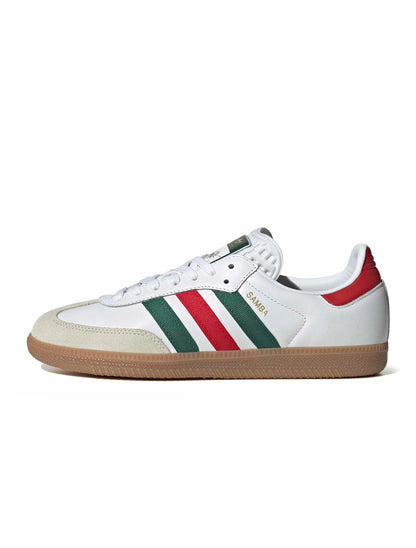 Adidas Mens Samba OG - White/Scarlet/Dark Green Denim Exchange