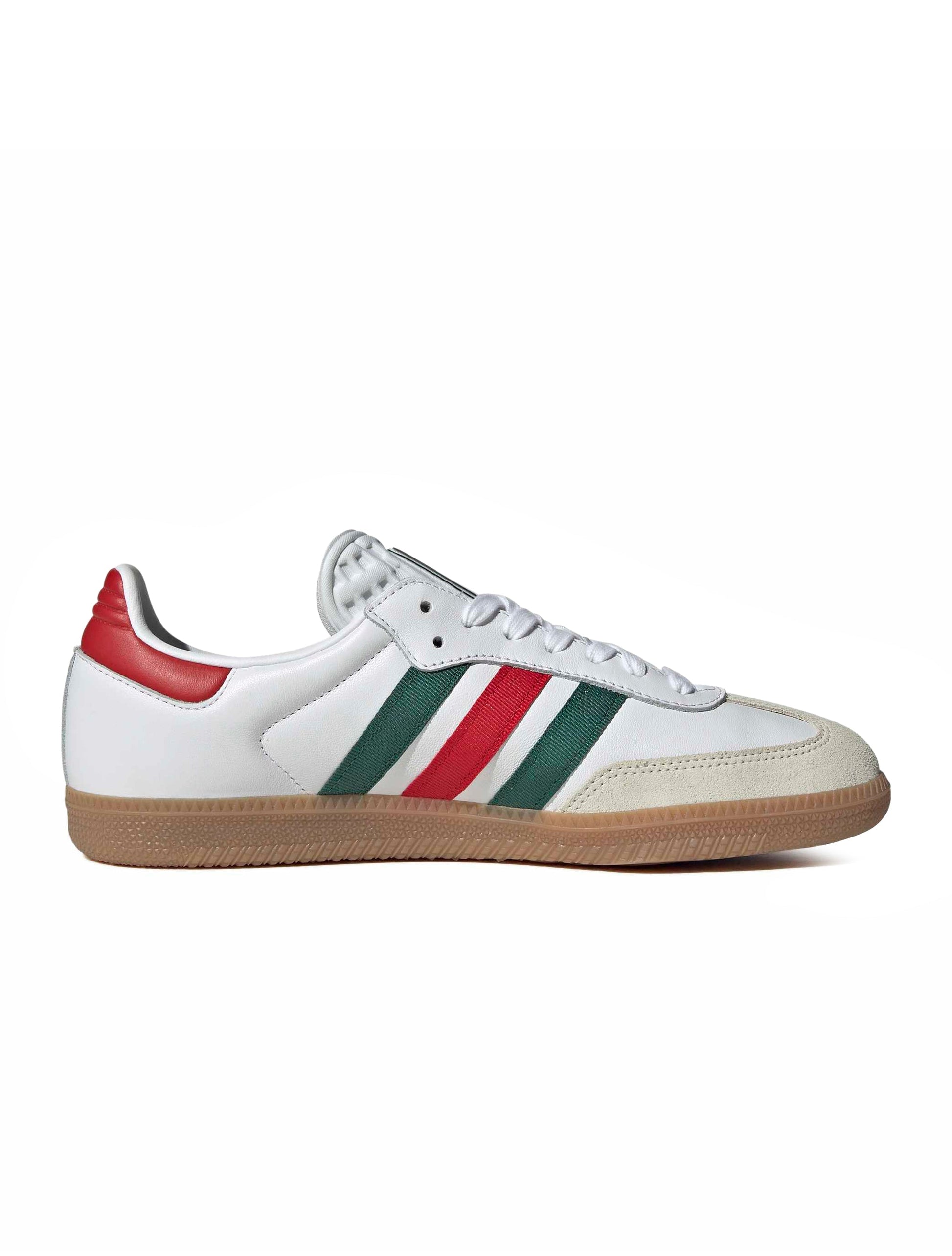 Adidas Mens Samba OG - White/Scarlet/Dark Green Denim Exchange
