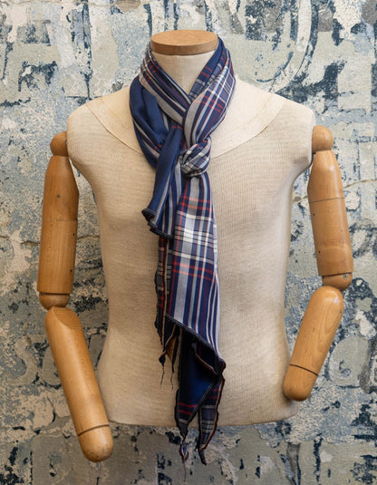 Harbor Plaid Silk Scarf Late Sunday Afternoon