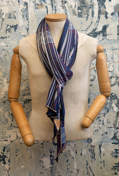 Harbor Plaid Silk Scarf Late Sunday Afternoon