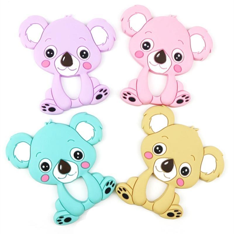 1pc Unique Baby Koala Silicone Teether Teething Chew Toy   Nursing Tool Pendant Food Grade Silicone Stevvex