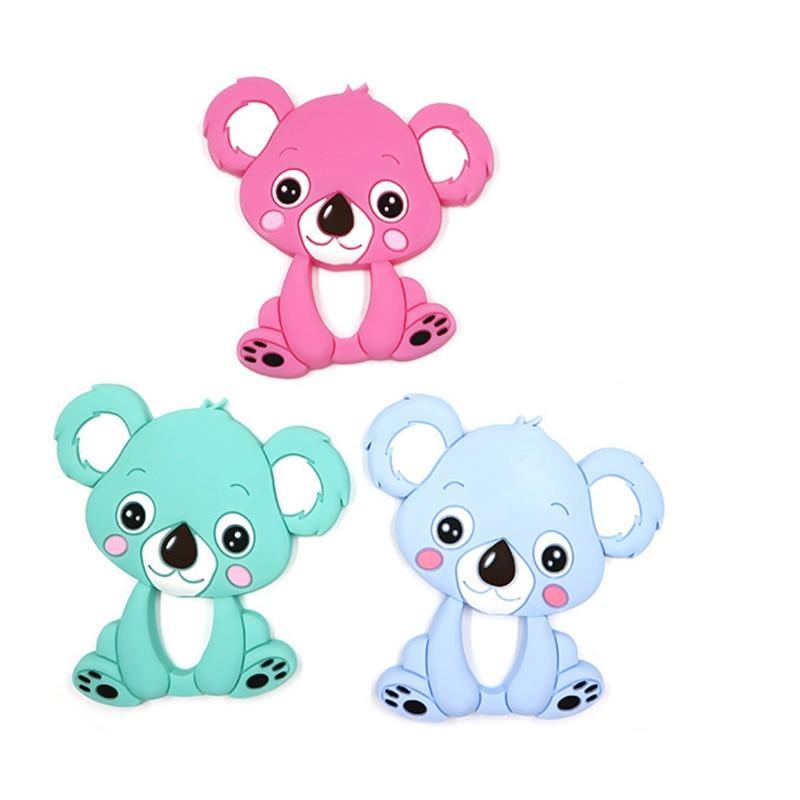 1pc Unique Baby Koala Silicone Teether Teething Chew Toy   Nursing Tool Pendant Food Grade Silicone Stevvex