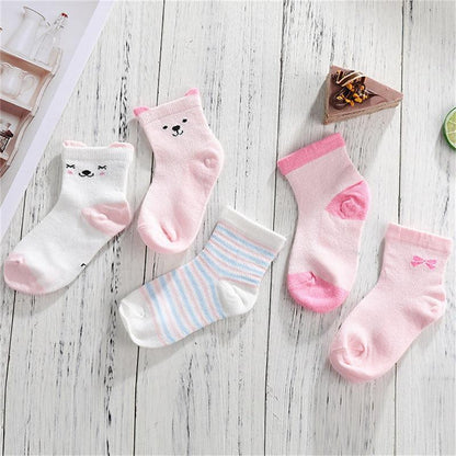 5 Pair Cotton Mustache Printing Socks Baby Girls & Boys For 1-3 Year Elastic Warm And Comfortable Kids Sock Stevvex