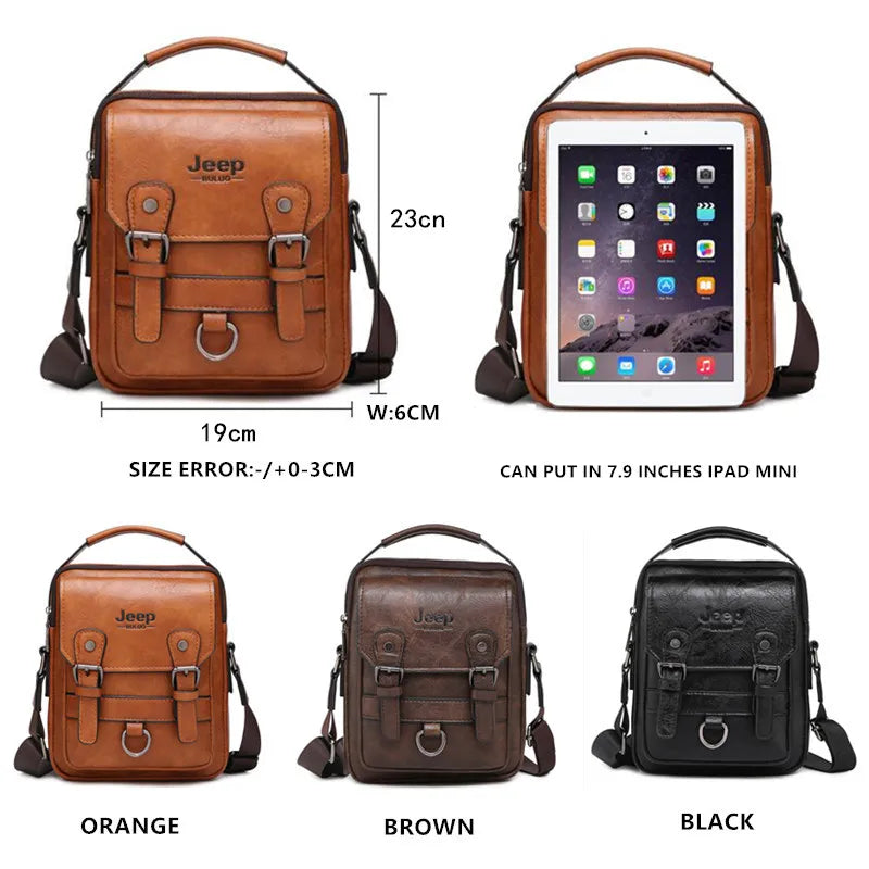 JEEP BULUO Multi-function Business Handbags Men New Man's Shoulder Bag Large Capacity Leather Messenger Bag Crossbody Big Brand NovaCart