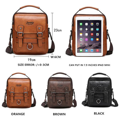 JEEP BULUO Multi-function Business Handbags Men New Man's Shoulder Bag Large Capacity Leather Messenger Bag Crossbody Big Brand NovaCart