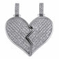 Heart Broken With Magnet Iced Out Pendant Necklace Mens/Women Hip Hop Gold Silver Color Jewelry