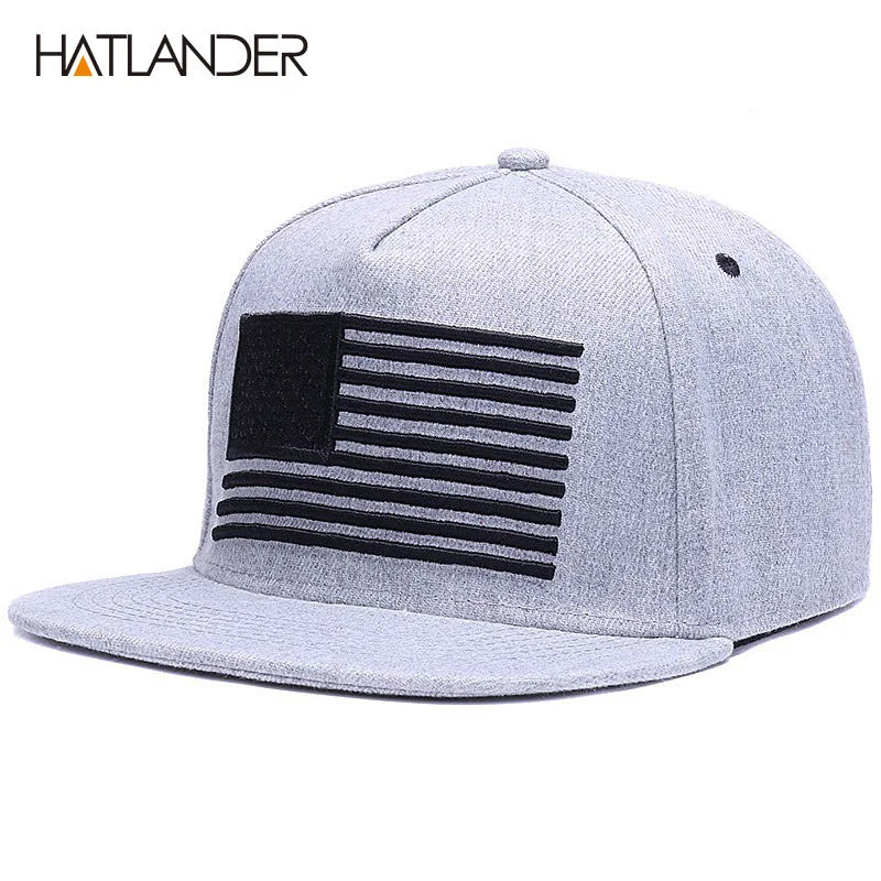 Raised Flag Embroidery Snapback Cap FitiqueFit