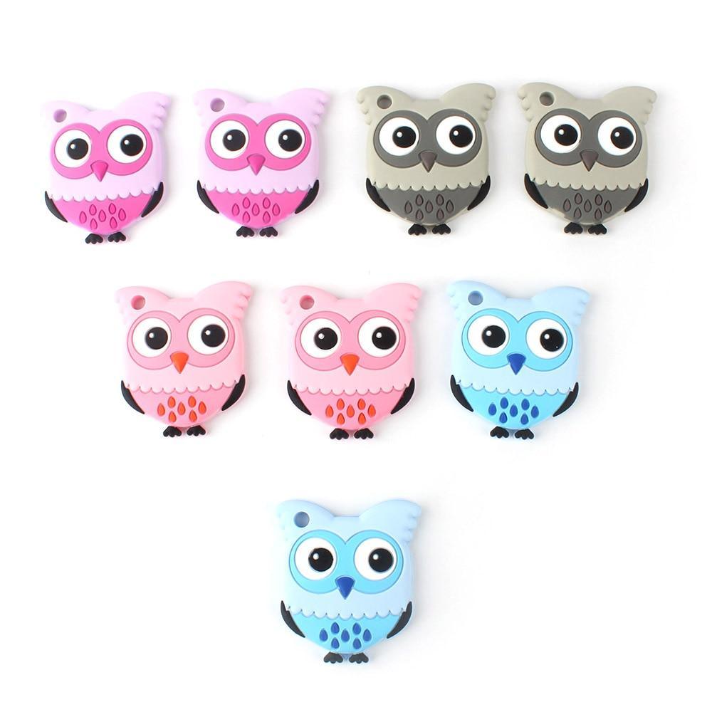 Owl Silicone Teethers Food Grade For Baby Teething  Silicone Beads Teething Toddler Toys For Kids Stevvex