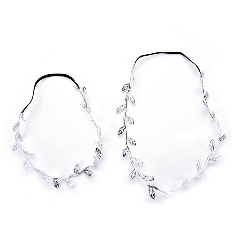 Luxury Modern Gold Silver Leaves Hairbands Summer Hair Accessories Bridal Trendy Jewelry For Mother and  Daughter Stevvex