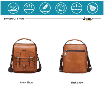JEEP BULUO Multi-function Business Handbags Men New Man's Shoulder Bag Large Capacity Leather Messenger Bag Crossbody Big Brand NovaCart