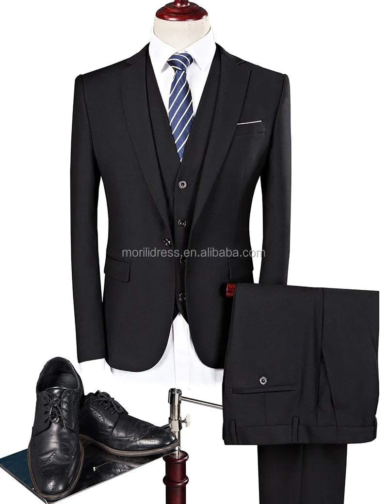 High Quality 3 Pieces One or Two Buttons  Navy Blue Color Wedding Suit Party Business Man Suit in Stock MMSB5 NovaCart