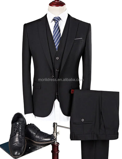 High Quality 3 Pieces One or Two Buttons  Navy Blue Color Wedding Suit Party Business Man Suit in Stock MMSB5 NovaCart