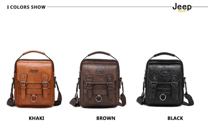 JEEP BULUO Multi-function Business Handbags Men New Man's Shoulder Bag Large Capacity Leather Messenger Bag Crossbody Big Brand NovaCart