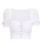 Women clothes Ladies Button Square Neck Tops Short Sleeve square collar pullover T-shirts
