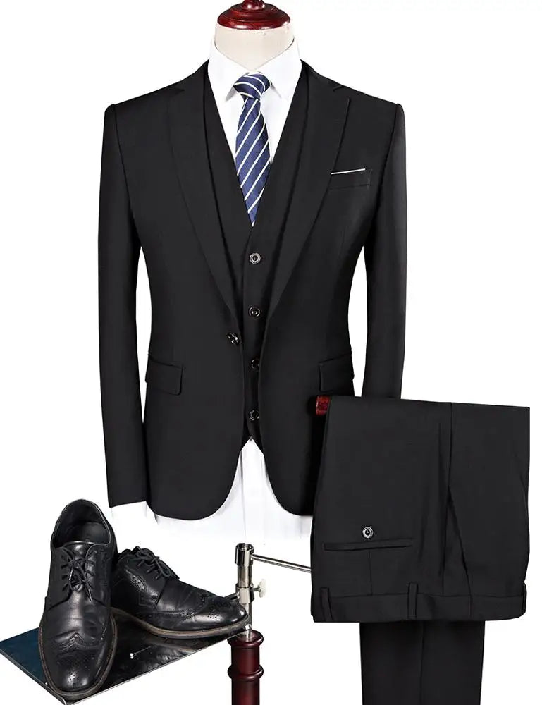 High Quality 3 Pieces One or Two Buttons  Navy Blue Color Wedding Suit Party Business Man Suit in Stock MMSB5 NovaCart