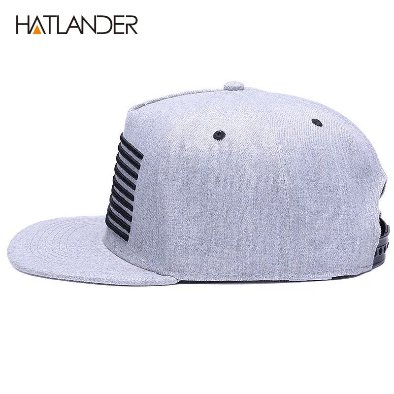 Raised Flag Embroidery Snapback Cap FitiqueFit