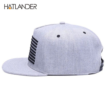 Raised Flag Embroidery Snapback Cap FitiqueFit
