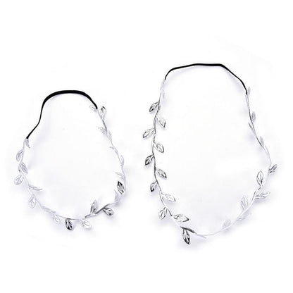 Luxury Modern Gold Silver Leaves Hairbands Summer Hair Accessories Bridal Trendy Jewelry For Mother and  Daughter Stevvex