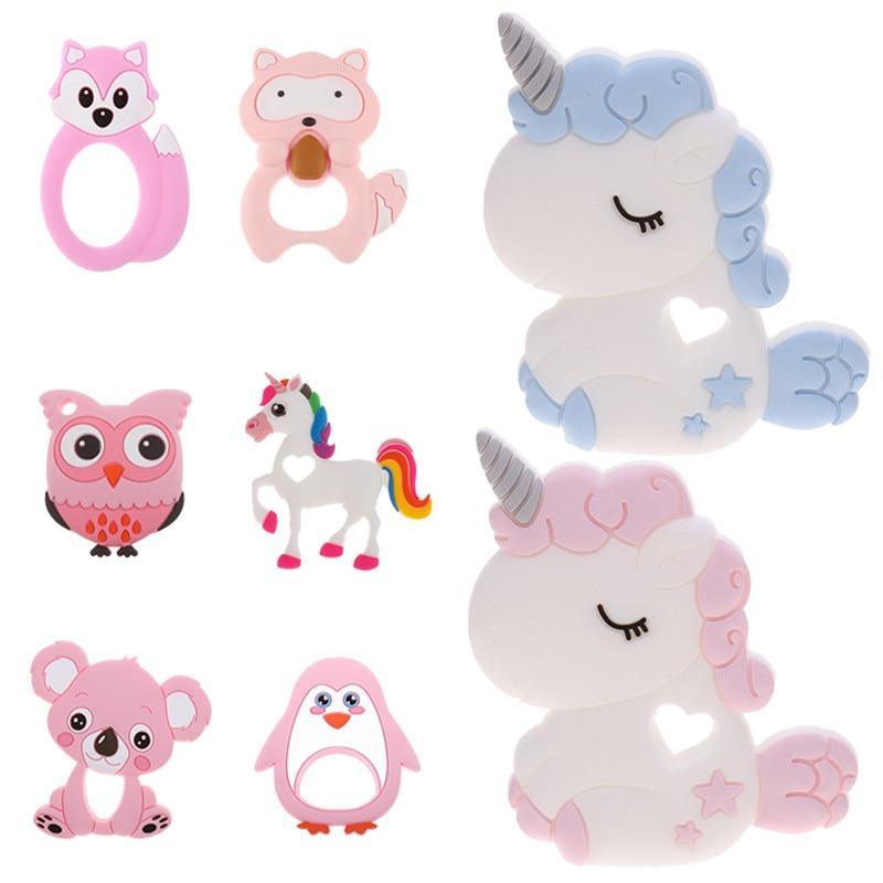 Unicorn Silicone Baby Teether Cartoon Animal BPA Free Rodents Teething  Shower Gifts Koala Penguin Owl Fox For Kids Stevvex