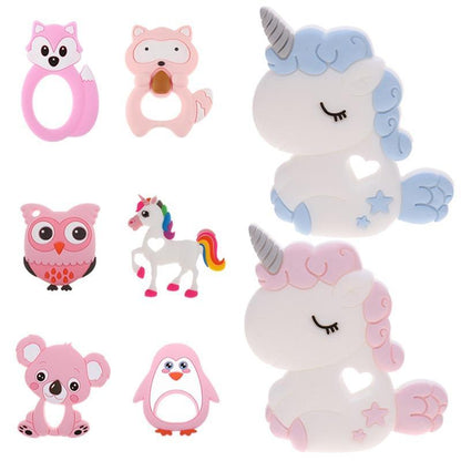 Unicorn Silicone Baby Teether Cartoon Animal BPA Free Rodents Teething  Shower Gifts Koala Penguin Owl Fox For Kids Stevvex