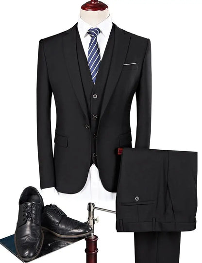 High Quality 3 Pieces One or Two Buttons  Navy Blue Color Wedding Suit Party Business Man Suit in Stock MMSB5 NovaCart