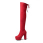 Size 34-43 New 2024 Over the Knee Boots Women Faux Suede Thigh High Boots Platform Stretch Slim Sexy Ladies Women's Winter Boots NovaCart