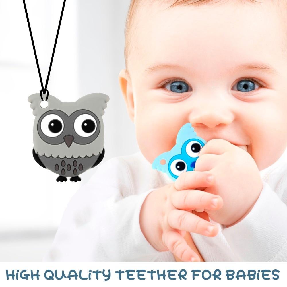 Baby Silicone Teethers BPA Free Teething Toy Animal Dog Koala Owl Elephant Baby Ring Teether Silicone Beads For Kids and Baby Stevvex