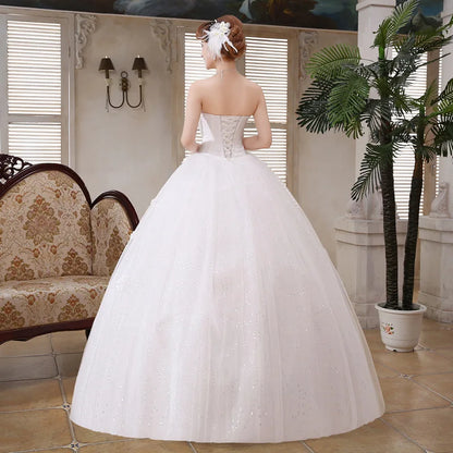 2018 Strapless Wedding Ball Gown Princess Wedding Dresses Graceful Ruffles Organza Wedding Gown NovaCart