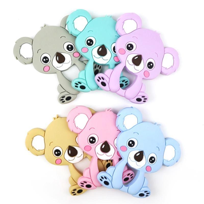 1pc Unique Baby Koala Silicone Teether Teething Chew Toy   Nursing Tool Pendant Food Grade Silicone Stevvex