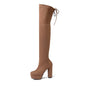 Size 34-43 New 2024 Over the Knee Boots Women Faux Suede Thigh High Boots Platform Stretch Slim Sexy Ladies Women's Winter Boots NovaCart
