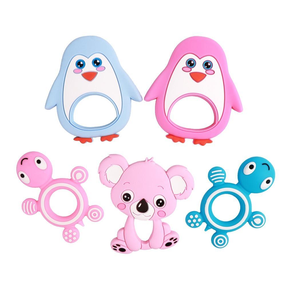 Baby Silicone Teethers BPA Free Teething Toy Animal Dog Koala Owl Elephant Baby Ring Teether Silicone Beads For Kids and Baby Stevvex