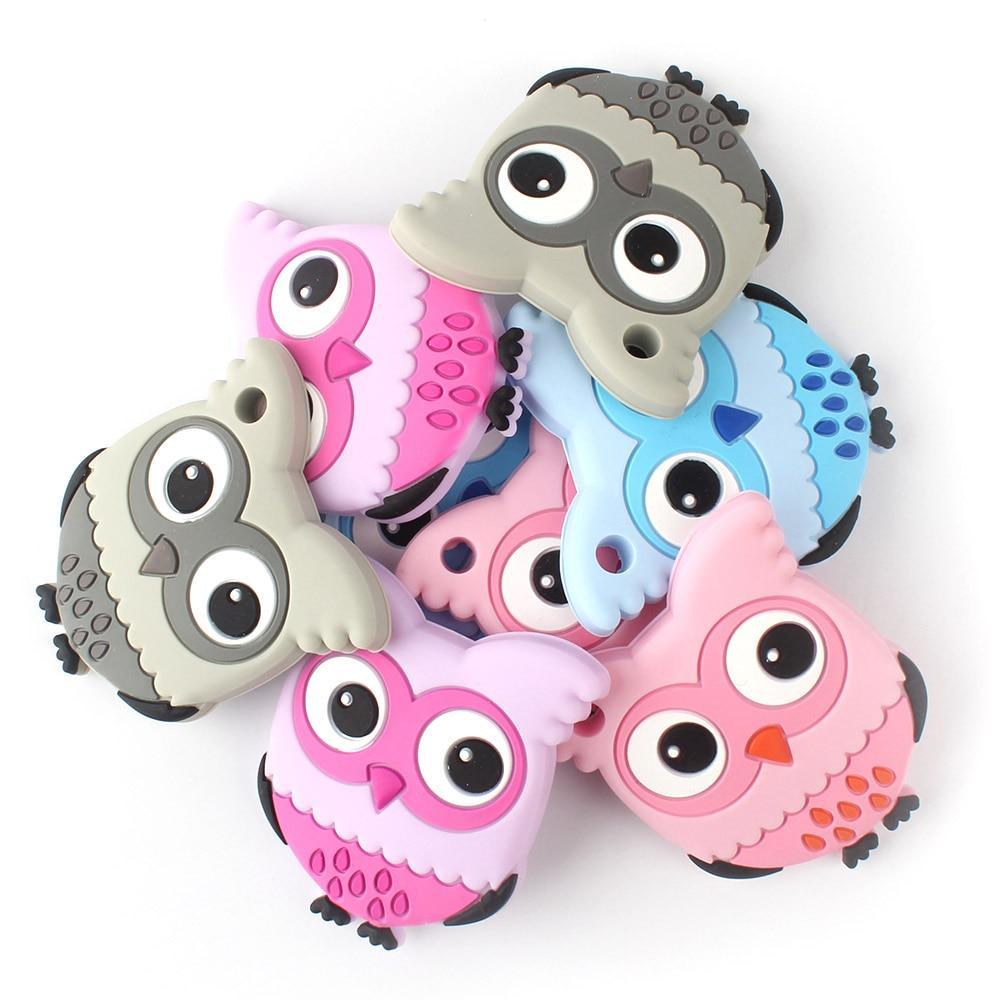 Owl Silicone Teethers Food Grade For Baby Teething  Silicone Beads Teething Toddler Toys For Kids Stevvex