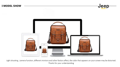 JEEP BULUO Multi-function Business Handbags Men New Man's Shoulder Bag Large Capacity Leather Messenger Bag Crossbody Big Brand NovaCart