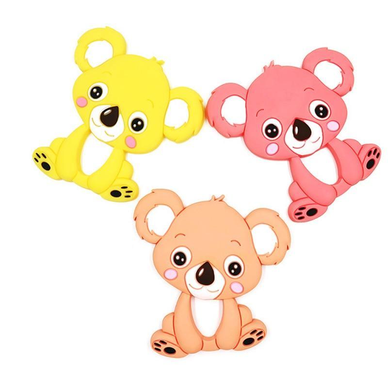 1pc Unique Baby Koala Silicone Teether Teething Chew Toy   Nursing Tool Pendant Food Grade Silicone Stevvex