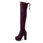 Size 34-43 New 2024 Over the Knee Boots Women Faux Suede Thigh High Boots Platform Stretch Slim Sexy Ladies Women's Winter Boots NovaCart
