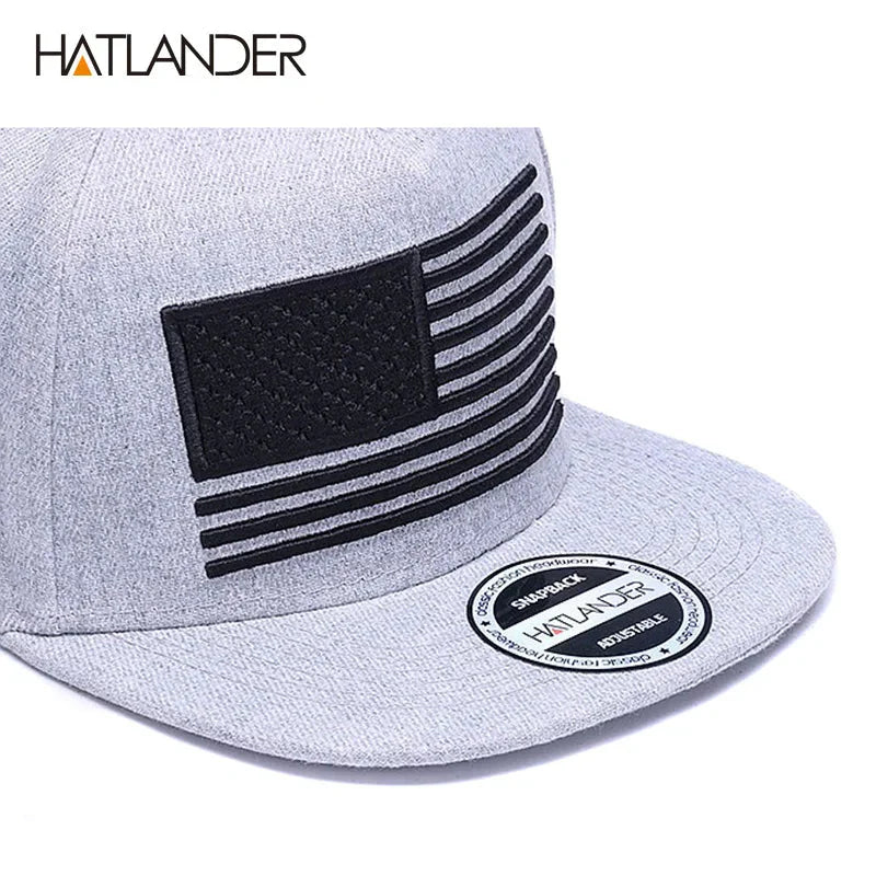 Raised Flag Embroidery Snapback Cap FitiqueFit
