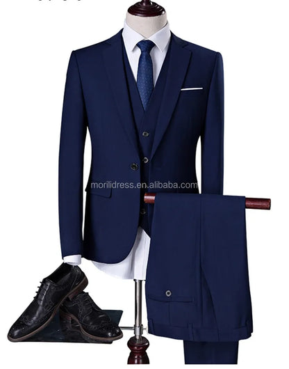 High Quality 3 Pieces One or Two Buttons  Navy Blue Color Wedding Suit Party Business Man Suit in Stock MMSB5 NovaCart