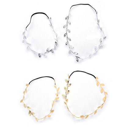 Luxury Modern Gold Silver Leaves Hairbands Summer Hair Accessories Bridal Trendy Jewelry For Mother and  Daughter Stevvex