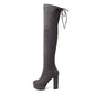 Size 34-43 New 2024 Over the Knee Boots Women Faux Suede Thigh High Boots Platform Stretch Slim Sexy Ladies Women's Winter Boots NovaCart