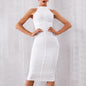 Summer White cocktail midi Dress Tank Sexy Sleeveless white dress for women