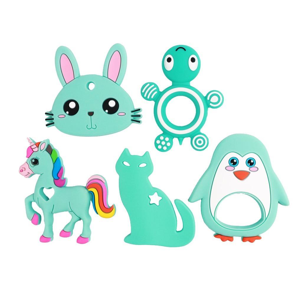 Baby Silicone Teethers BPA Free Teething Toy Animal Dog Koala Owl Elephant Baby Ring Teether Silicone Beads For Kids and Baby Stevvex